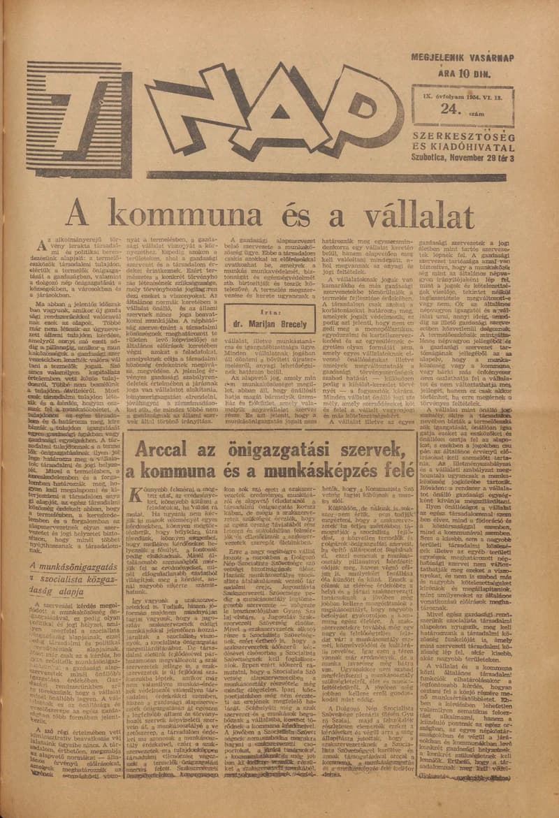 7 Nap, 9. évf. 1954. június 13. 24. sz. 1–16. oldal