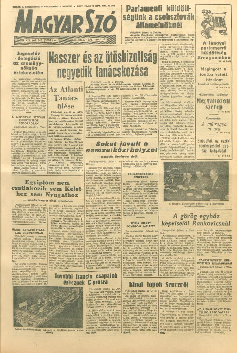 Magyar Szó, 13. évf. 1956. szeptember 6. 243. sz. 1–8. oldal