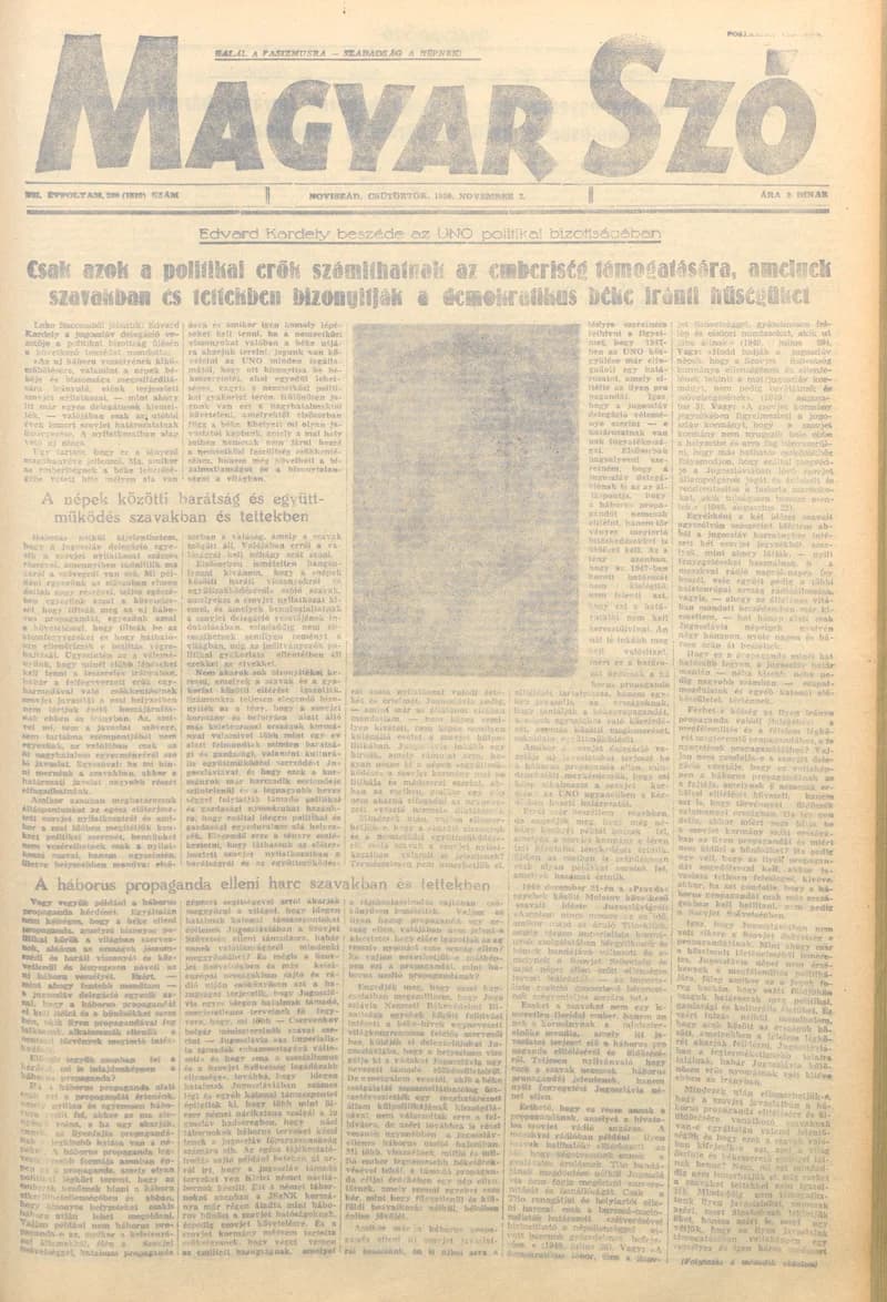 Magyar Szó, 7. évf. 1950. október 2. 260. sz. 1–4. oldal