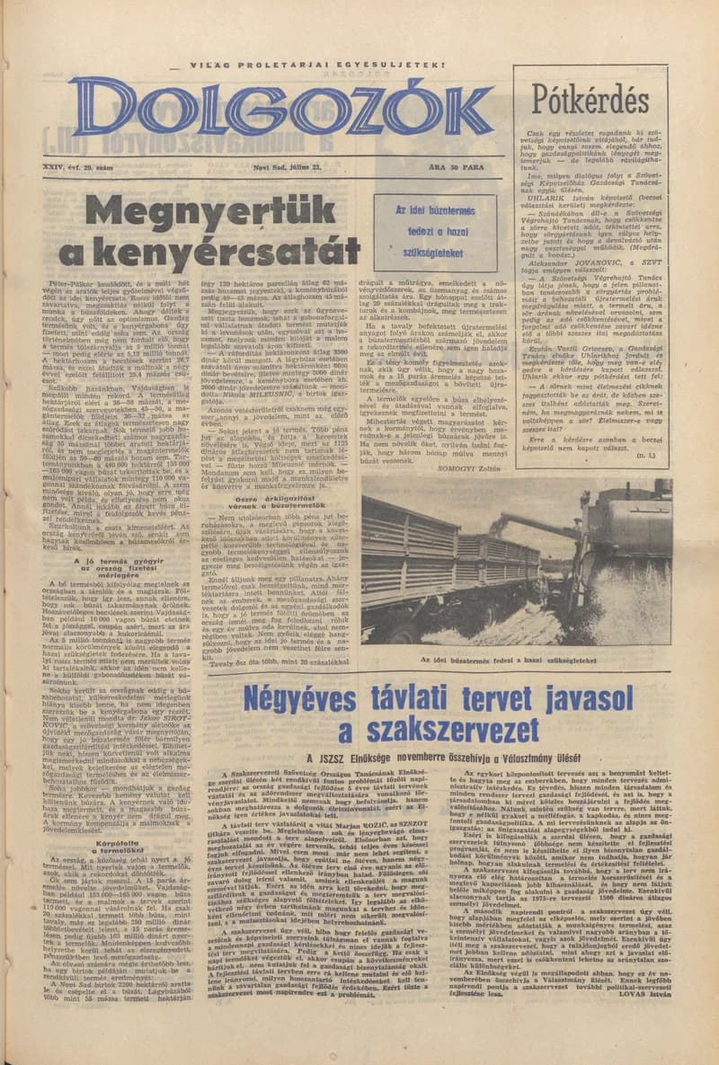 Dolgozók, 25. évf. 1971. július 23. 29. sz.