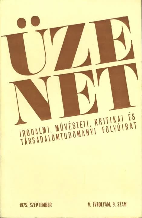 Üzenet, 5. évf. 1975. szeptember 1. 9. sz. 619–712. oldal