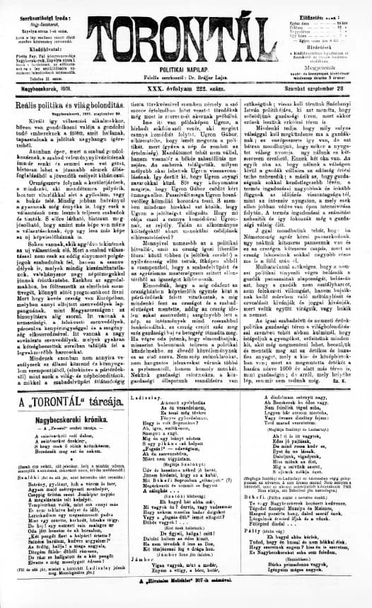Torontál, 30. évf. 1901. szeptember 28. 222. sz.