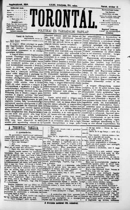 Torontál, 23. évf. 1894. október 12. 234. sz.
