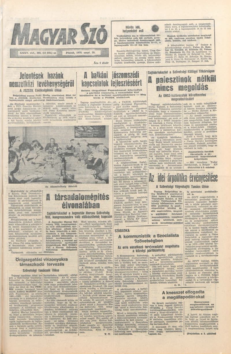 Magyar Szó, 35. évf. 1978. szeptember 29. 268. sz. 1–20. oldal