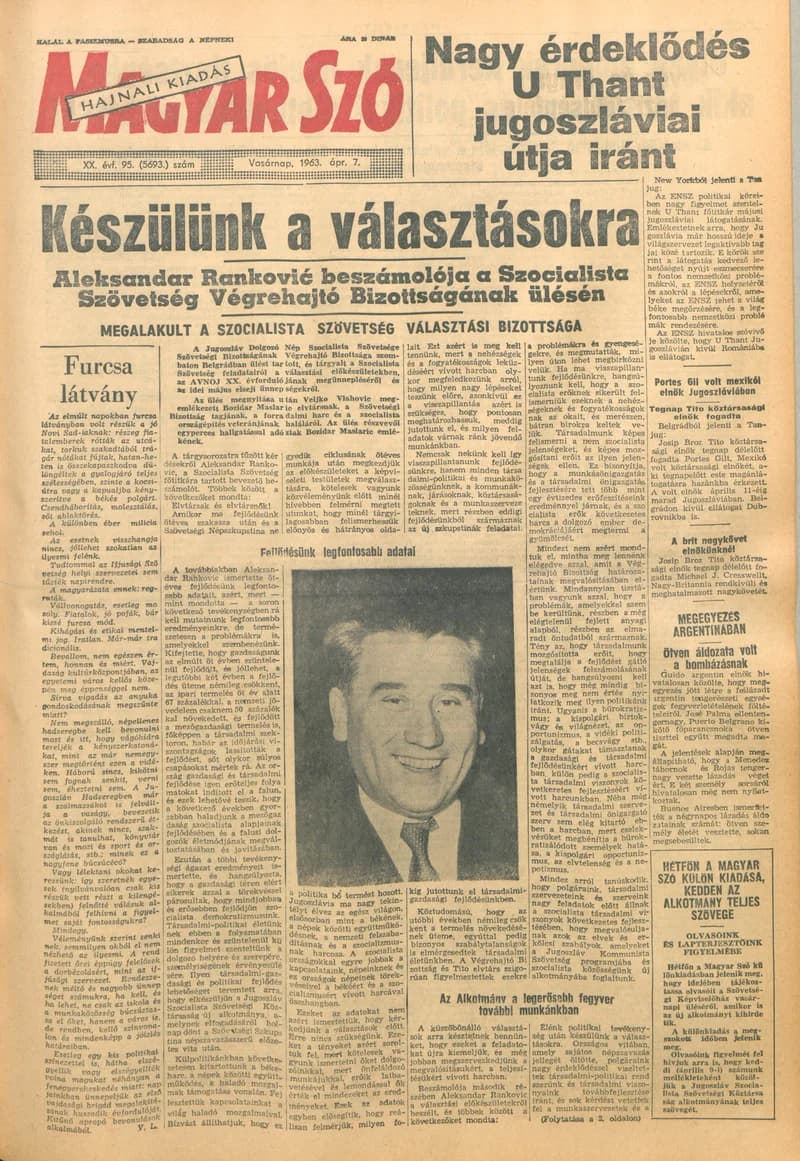 Magyar Szó, 20. évf. 1963. április 7. 95. sz. 1–24. oldal