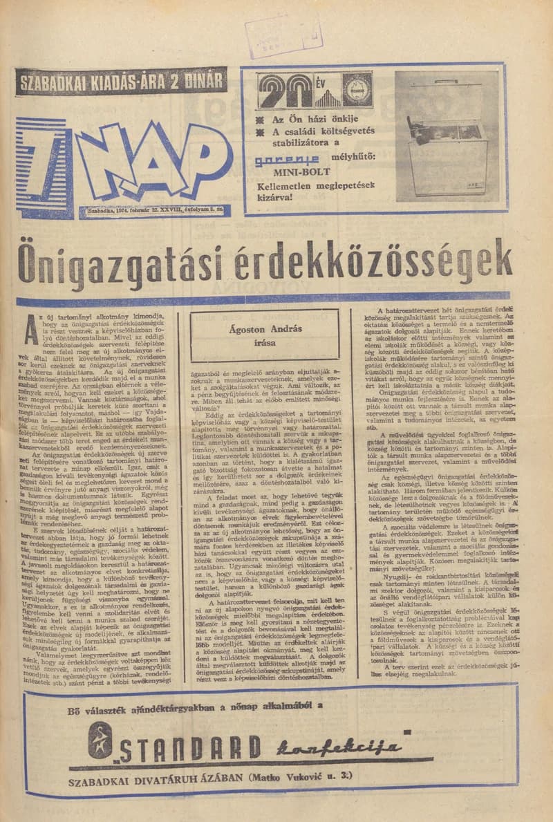 7 Nap, 29. évf. 1974. február 22. 8. sz. 1–32. oldal