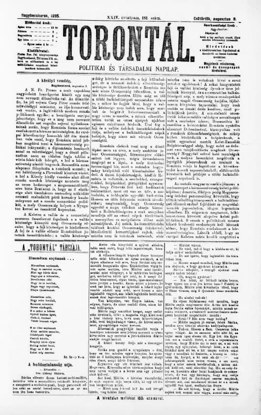 Torontál, 24. évf. 1895. augusztus 8. 181. sz.