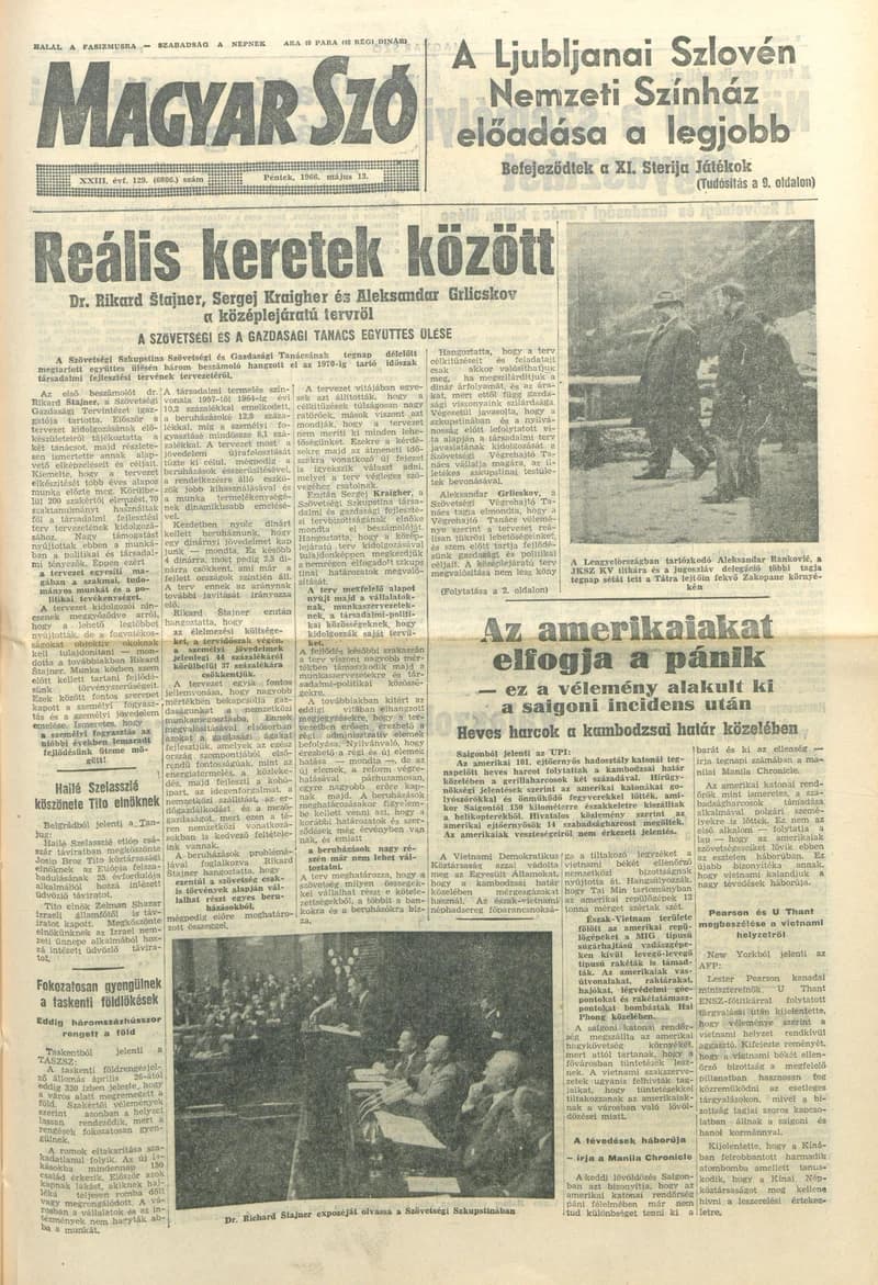 Magyar Szó, 23. évf. 1966. május 13. 129. sz.