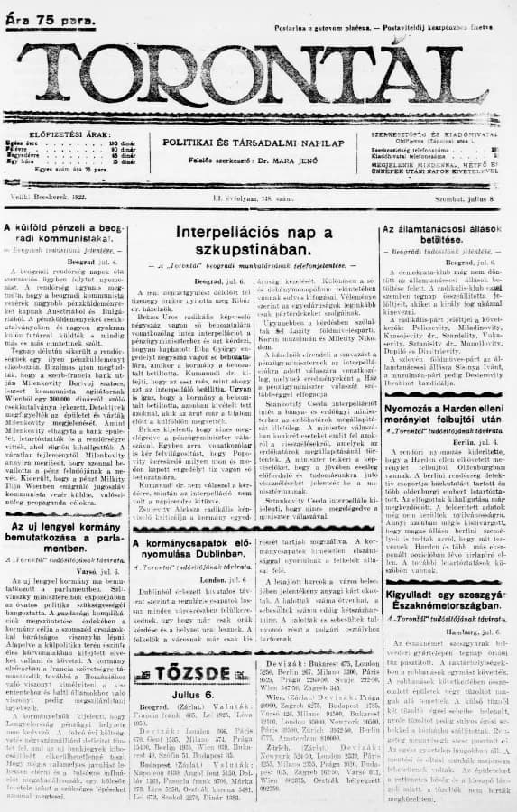 Torontál, 51. évf. 1922. július 8. 148. sz.