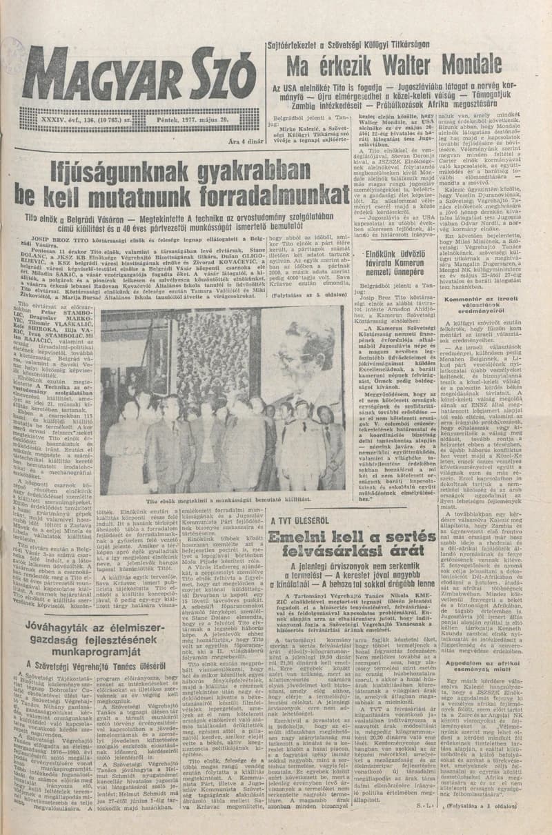 Magyar Szó, 34. évf. 1977. május 20. 136. sz.