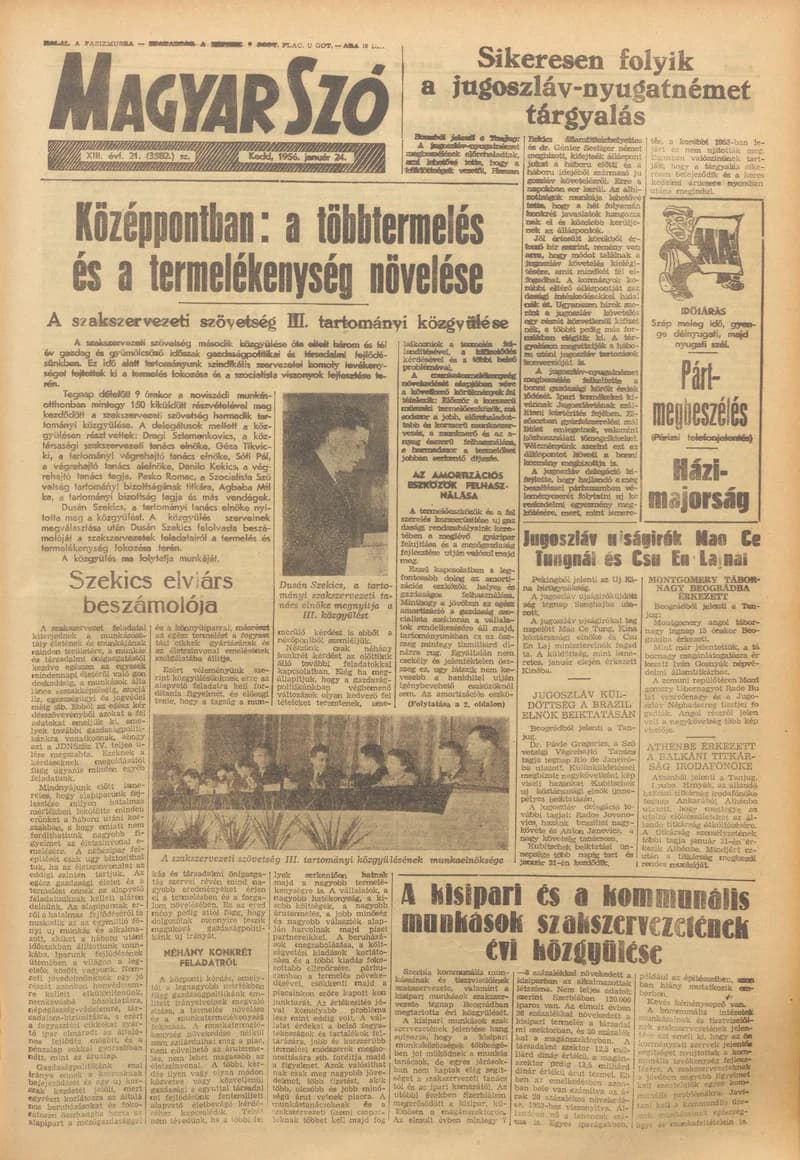 Magyar Szó, 13. évf. 1956. január 24. 21. sz. 1–10. oldal
