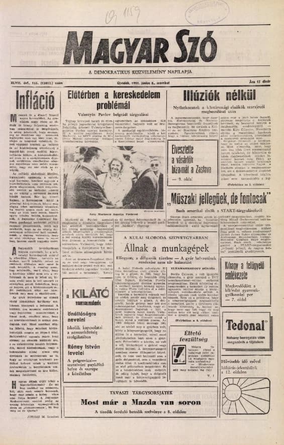 Magyar Szó, 48. évf. 1991. június 8. 155. sz. 1–24. oldal