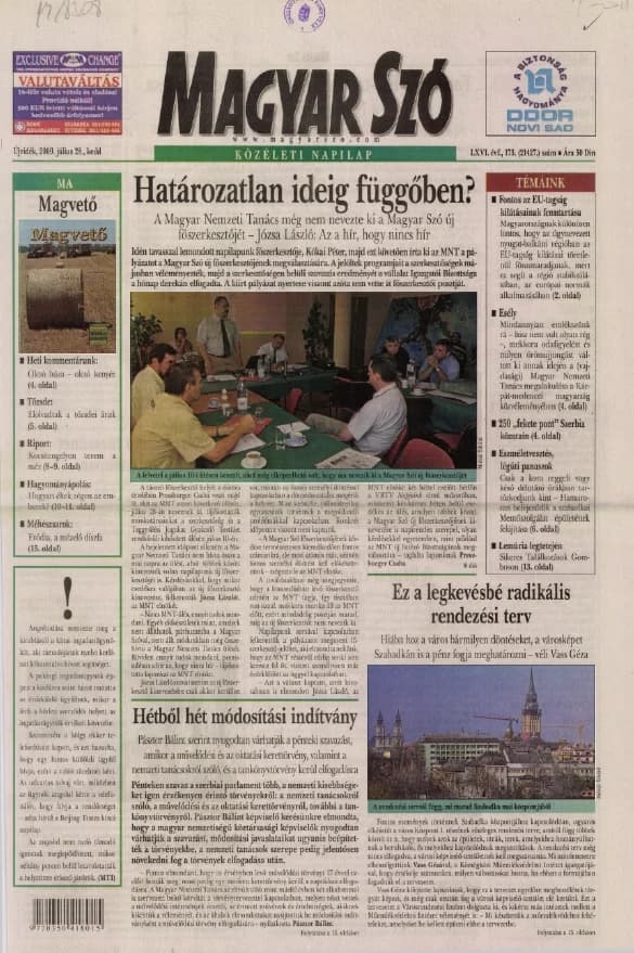 Magyar Szó, 66. évf. 2009. július 28. 173. sz. 1–16. oldal