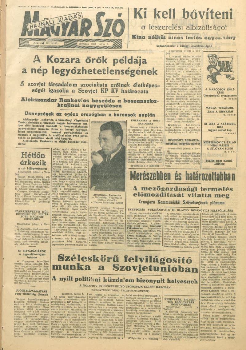 Magyar Szó, 14. évf. 1957. július 6. 182. sz. 1–16. oldal