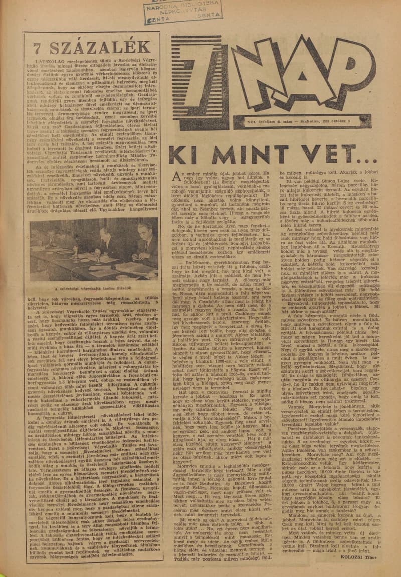 7 Nap, 13. évf. 1958. október 5. 41. sz. 1–20. oldal