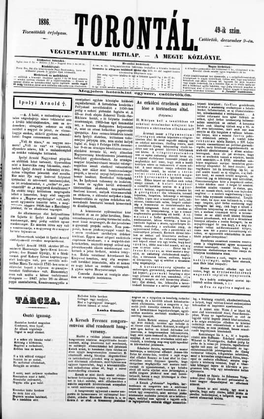 Torontál, 15. évf. 1886. december 9. 49. sz.