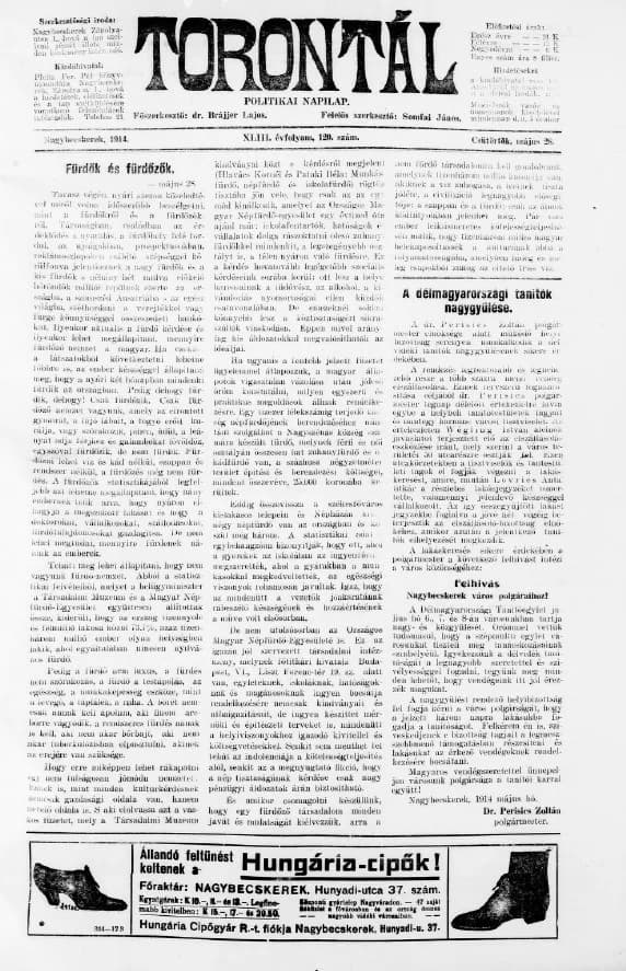 Torontál, 43. évf. 1914. május 28. 120. sz.