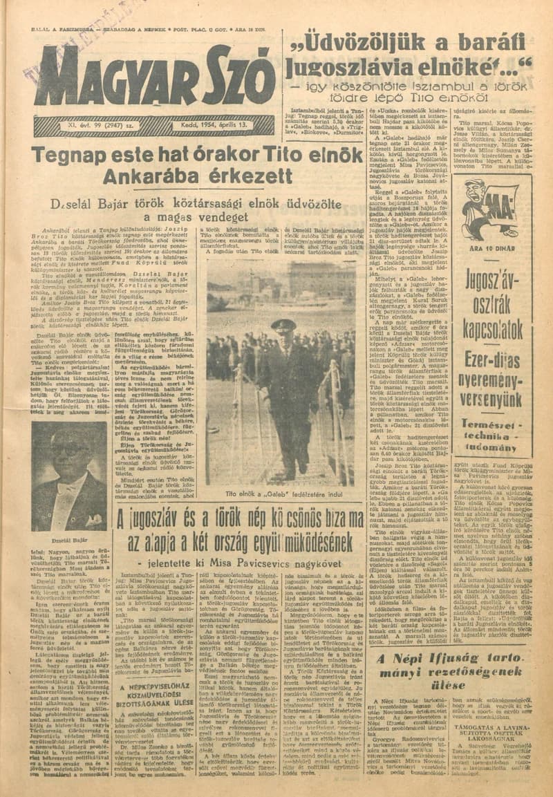 Magyar Szó, 11. évf. 1954. április 13. 99. sz. 1–10. oldal