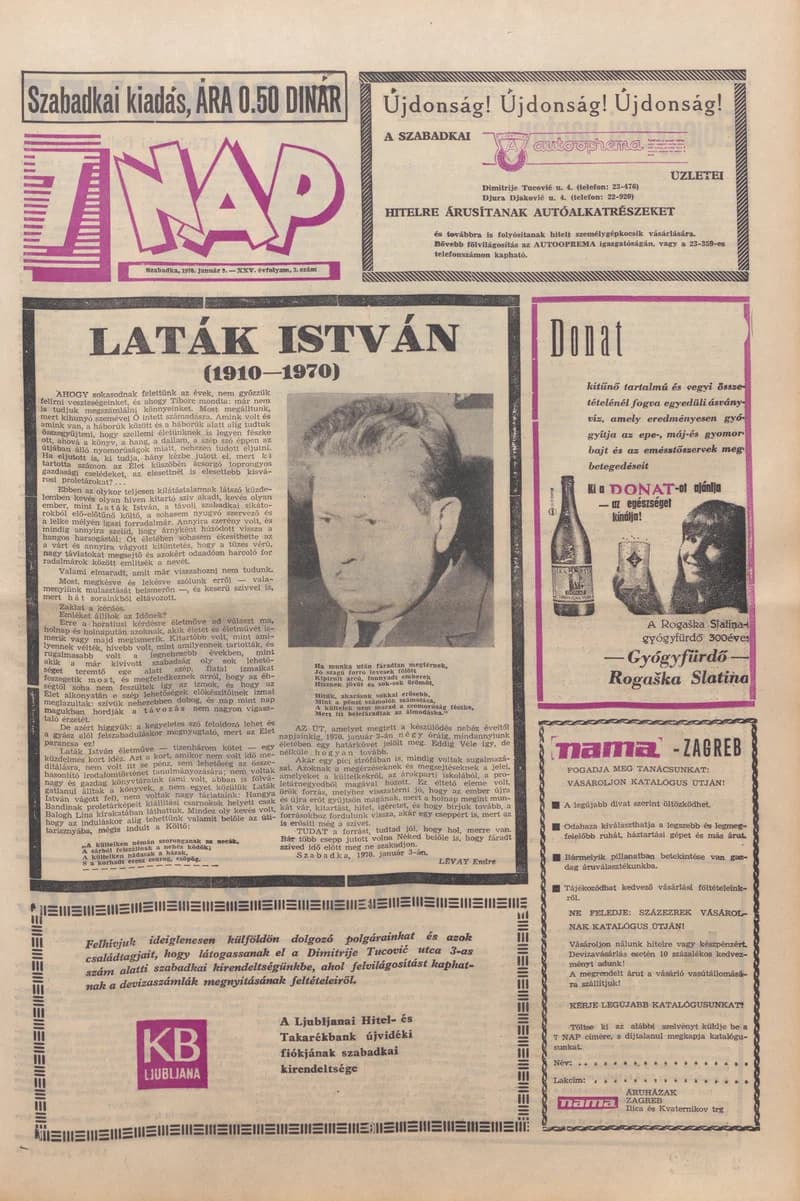 7 Nap, 25. évf. 1970. január 9. 3. sz. 1–16. oldal