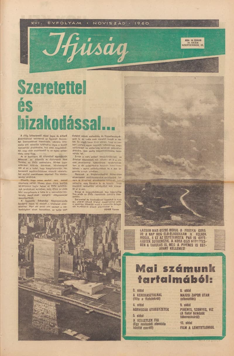 Ifjúság, 16. évf. 1960. szeptember 22. 39. sz.