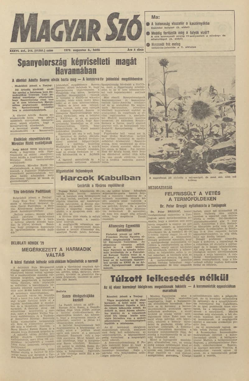 Magyar Szó, 36. évf. 1979. augusztus 6. 214. sz. 1–16. oldal