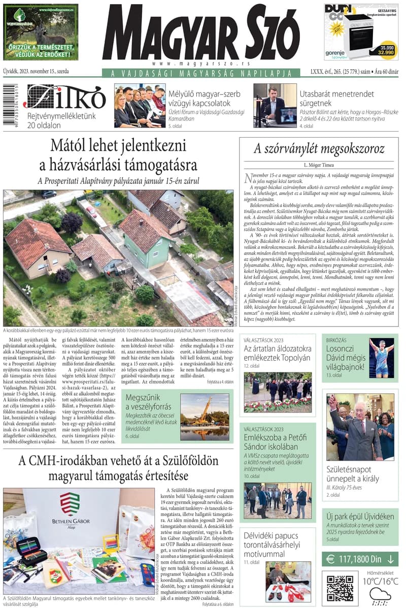 Magyar Szó, 80. évf. 2023. november 15. 265. sz. 1–16. oldal