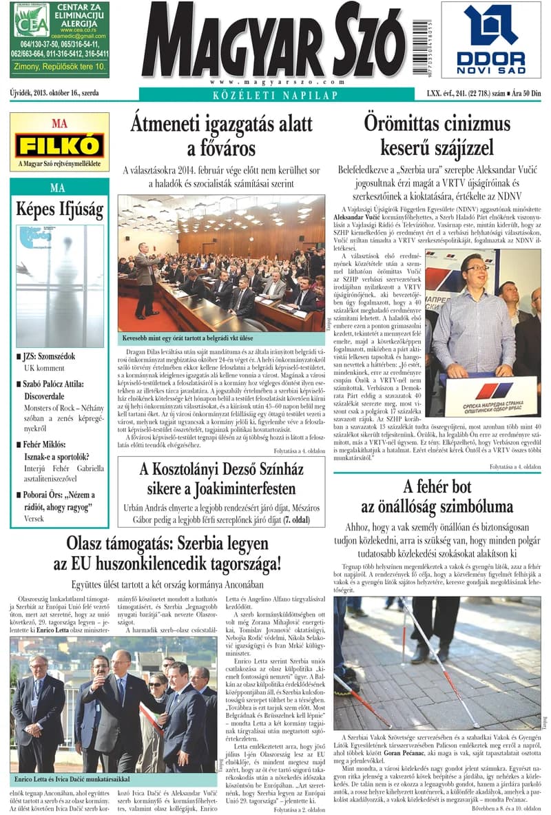Magyar Szó, 70. évf. 2013. október 16. 241. sz. 1–20. oldal