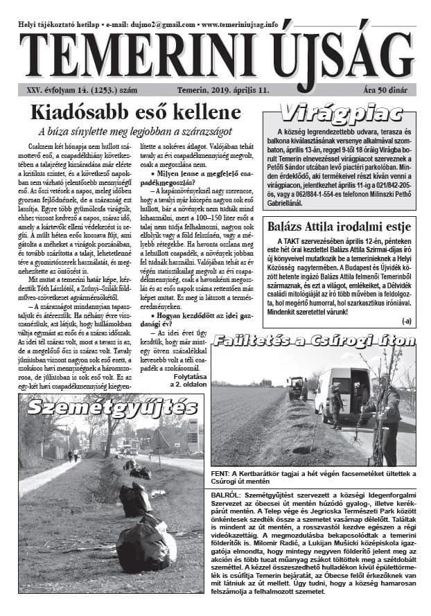 Temerini Újság, 25. évf. 2019. április 11. 14. sz.