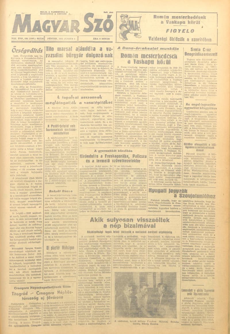 Magyar Szó, 8. évf. 1951. június 1. 128. sz. 1–4. oldal