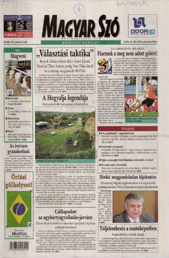 Magyar Szó, 67. évf. 2010. június 29. 148. sz. 1–20. oldal