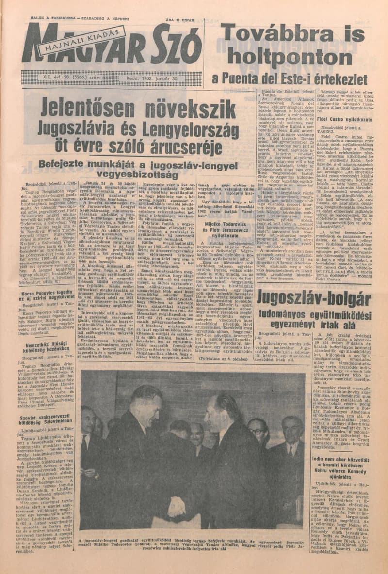 Magyar Szó, 19. évf. 1962. január 30. 28. sz. 1–16. oldal