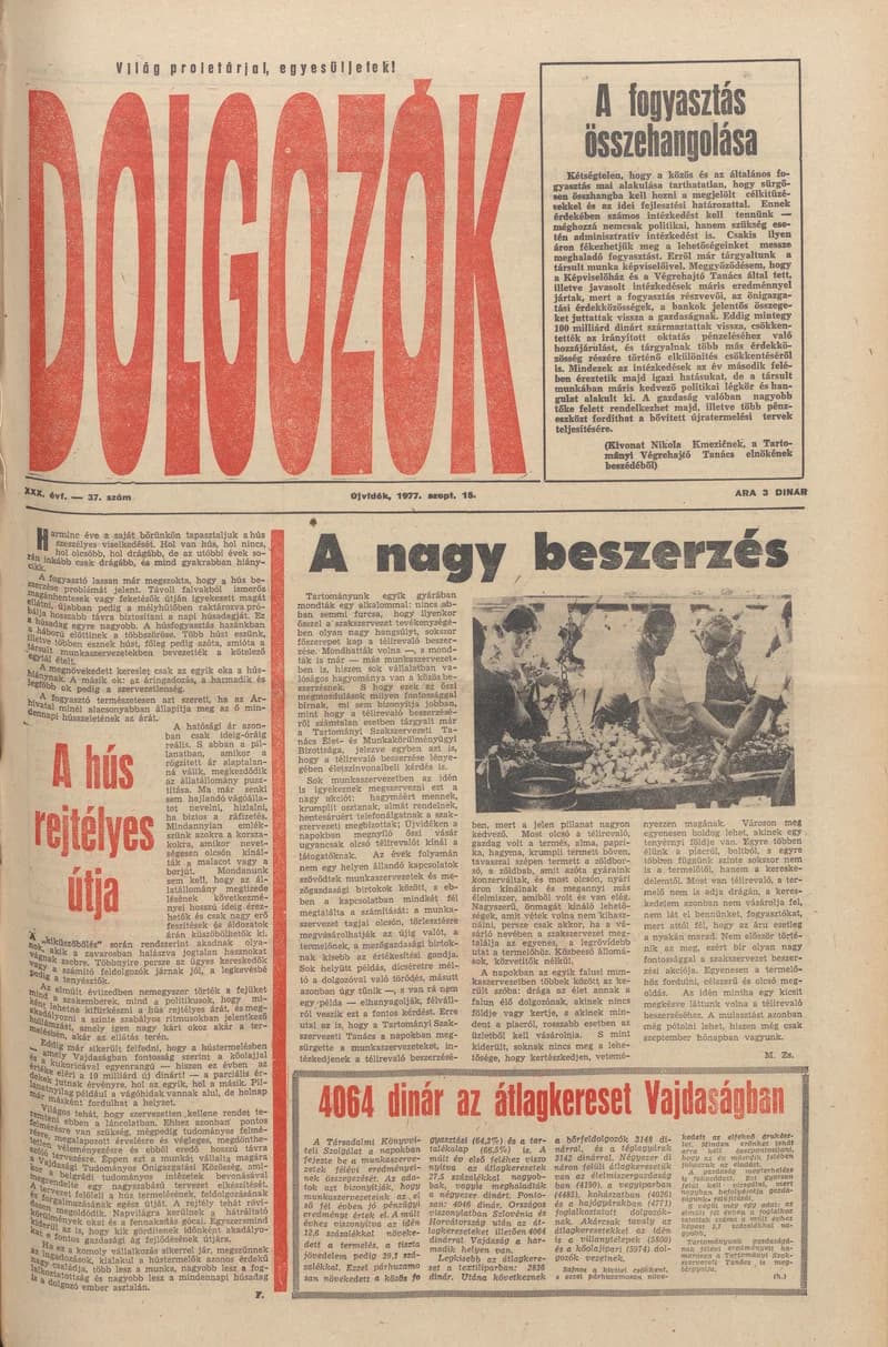 Dolgozók, 31. évf. 1977. szeptember 15. 37. sz.