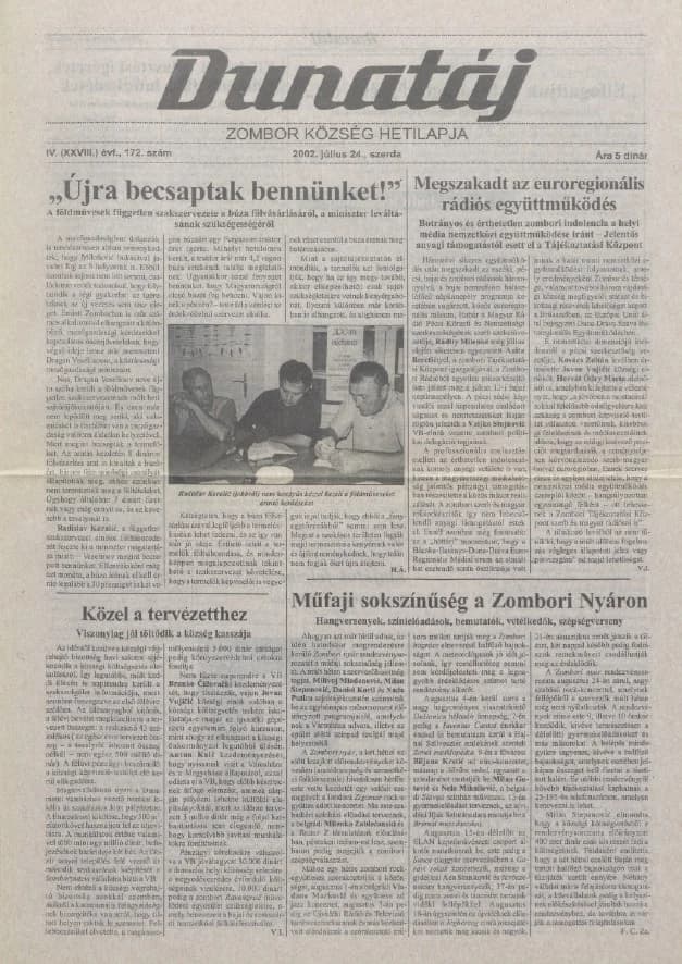 Dunatáj, 4. évf. 2002. július 24. 172. sz.