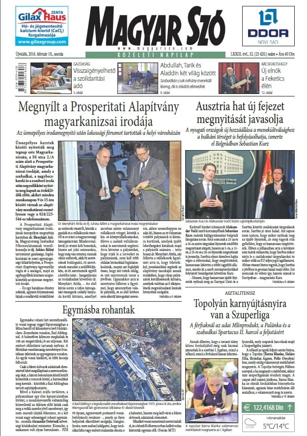 Magyar Szó, 73. évf. 2016. február 10. 32. sz. 1–16. oldal