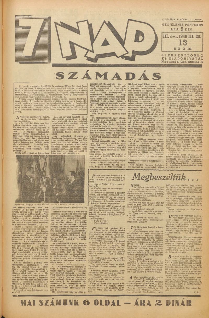 7 Nap, 3. évf. 1948. március 26. 13. sz. 1–6. oldal