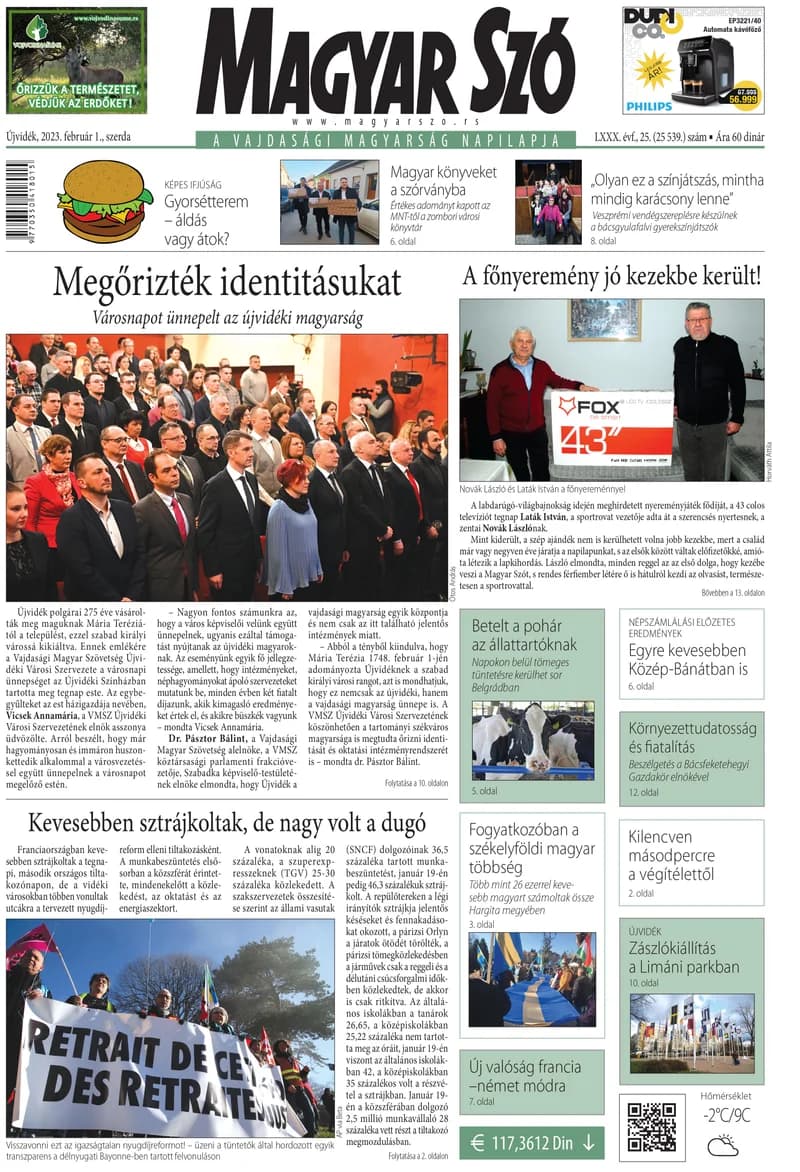 Magyar Szó, 80. évf. 2023. február 1. 25. sz. 1–16. oldal