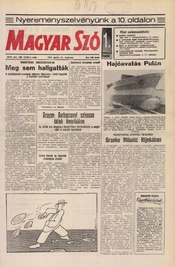 Magyar Szó, 44. évf. 1987. április 12. 100. sz. 1–32. oldal