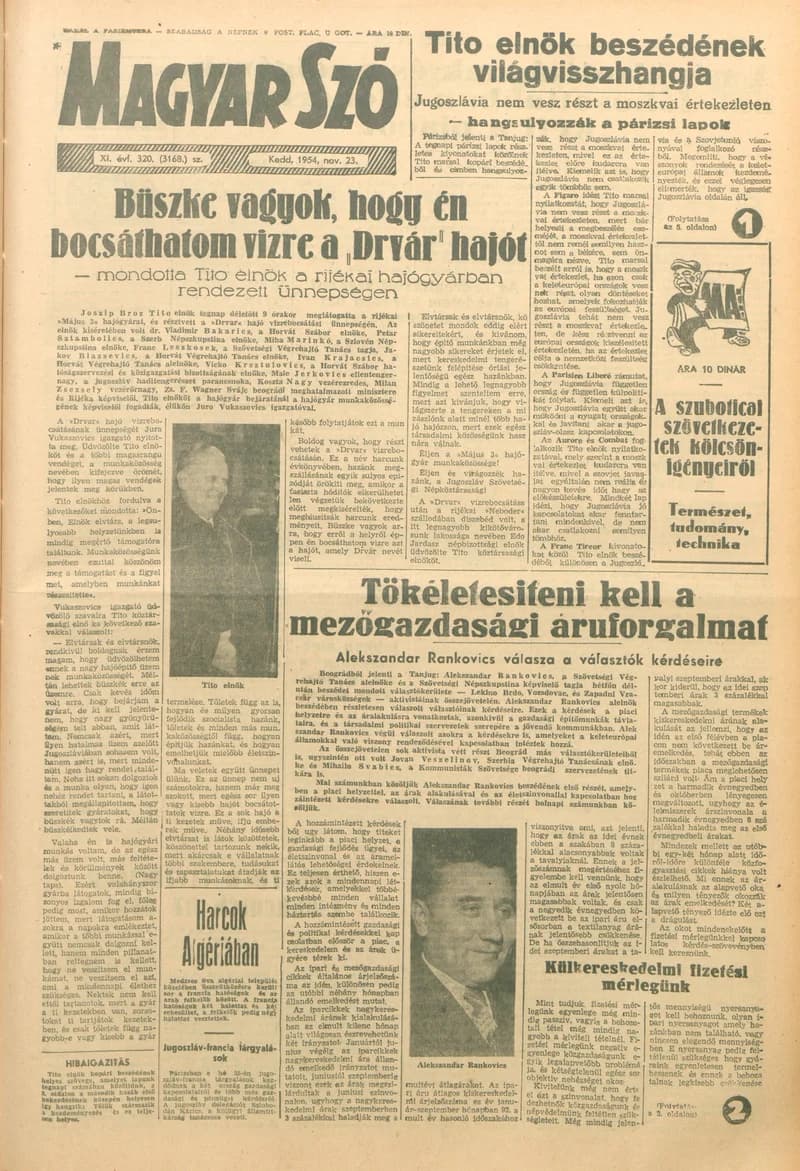 Magyar Szó, 11. évf. 1954. november 23. 320. sz. 1–8. oldal