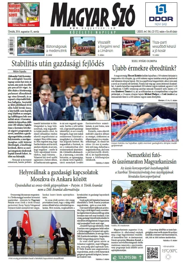 Magyar Szó, 73. évf. 2016. augusztus 16. 184. sz. 1–16. oldal