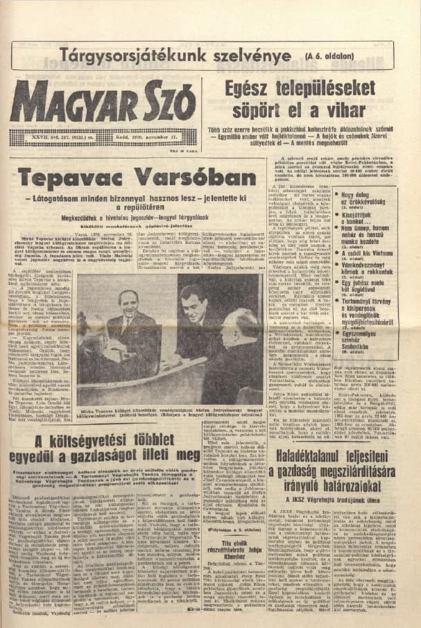 Magyar Szó, 27. évf. 1970. november 17. 317. sz. 1–16. oldal