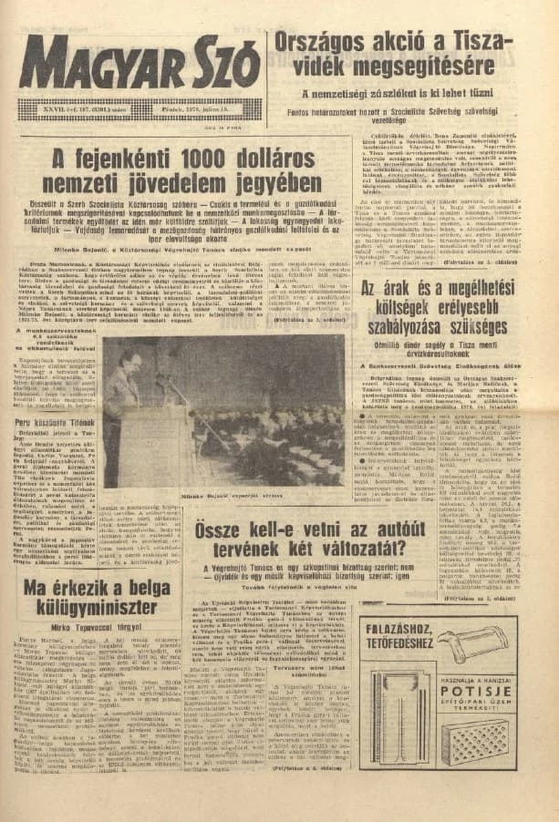 Magyar Szó, 27. évf. 1970. július 10. 187. sz. 1–12. oldal