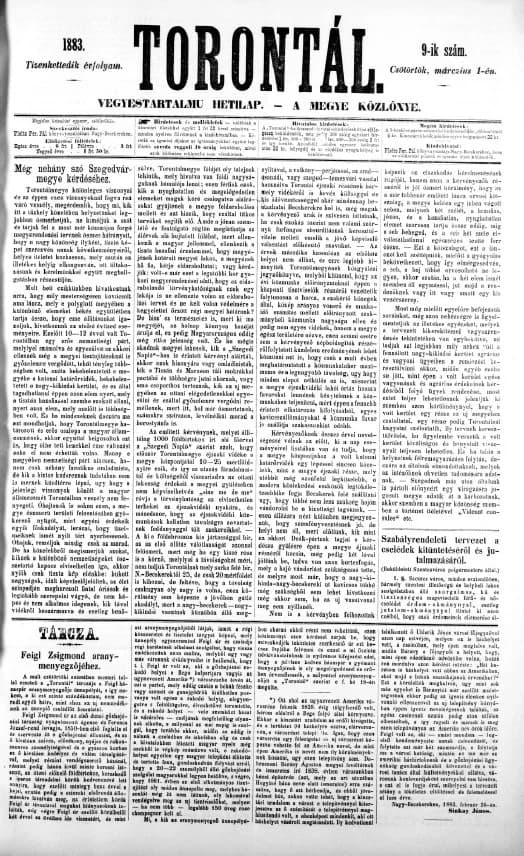 Torontál, 12. évf. 1883. március 1. 9. sz.