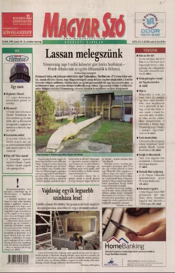 Magyar Szó, 66. évf. 2009. január 10. – 11. 6. sz. 1–44. oldal