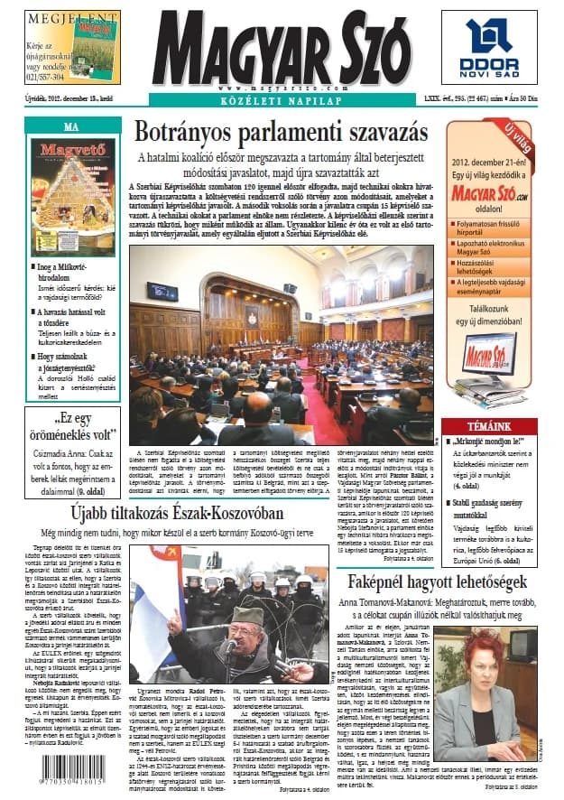 Magyar Szó, 69. évf. 2012. december 18. 295. sz. 1–20. oldal