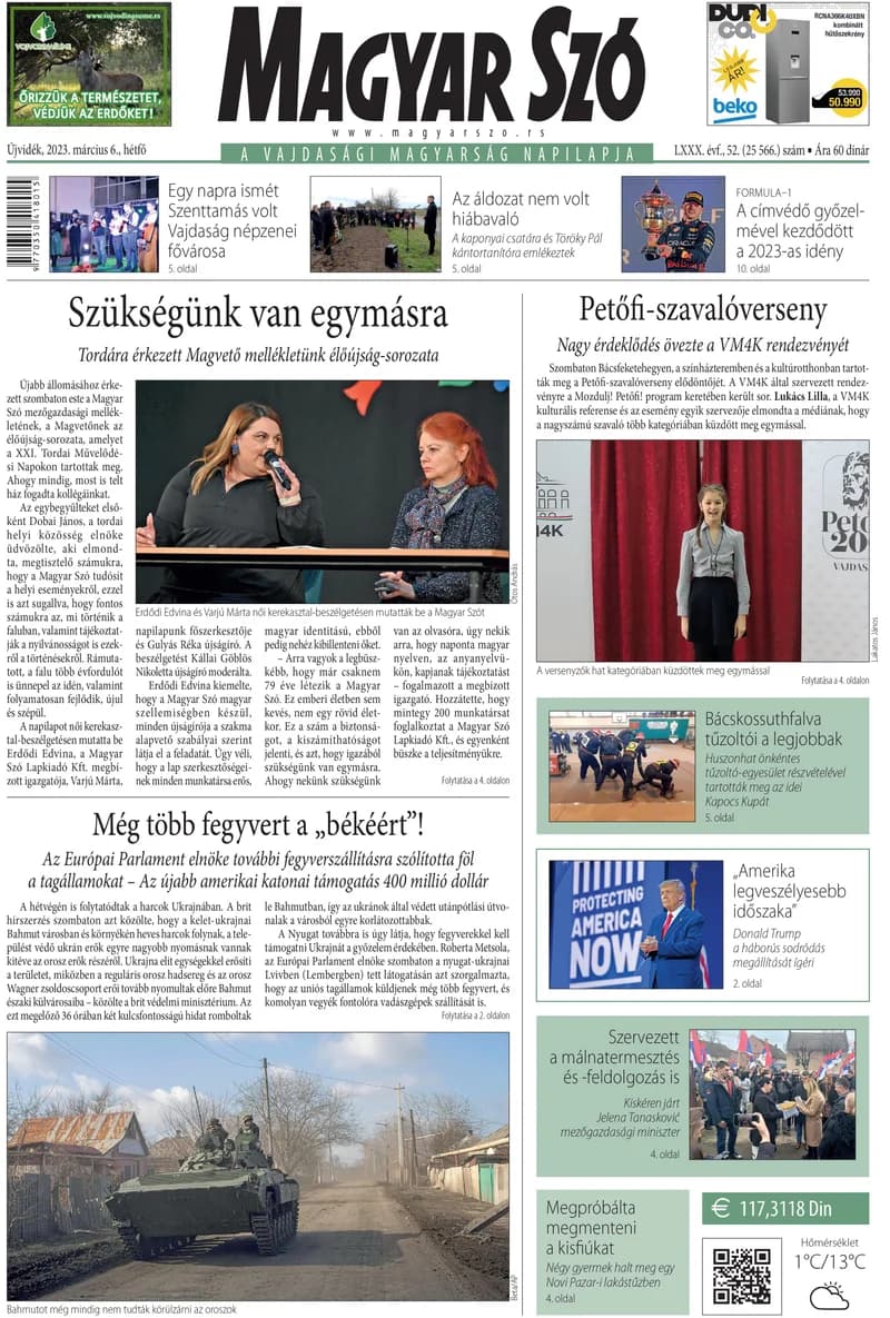 Magyar Szó, 80. évf. 2023. március 6. 52. sz. 1–16. oldal