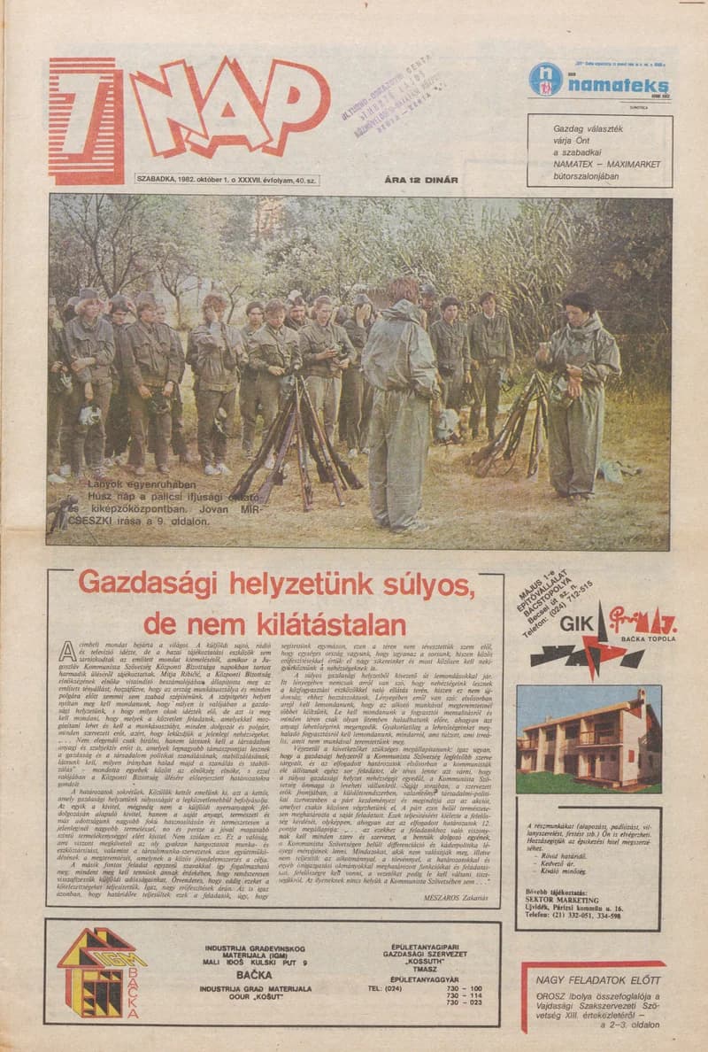7 Nap, 37. évf. 1982. október 1. 40. sz. 1–16. oldal