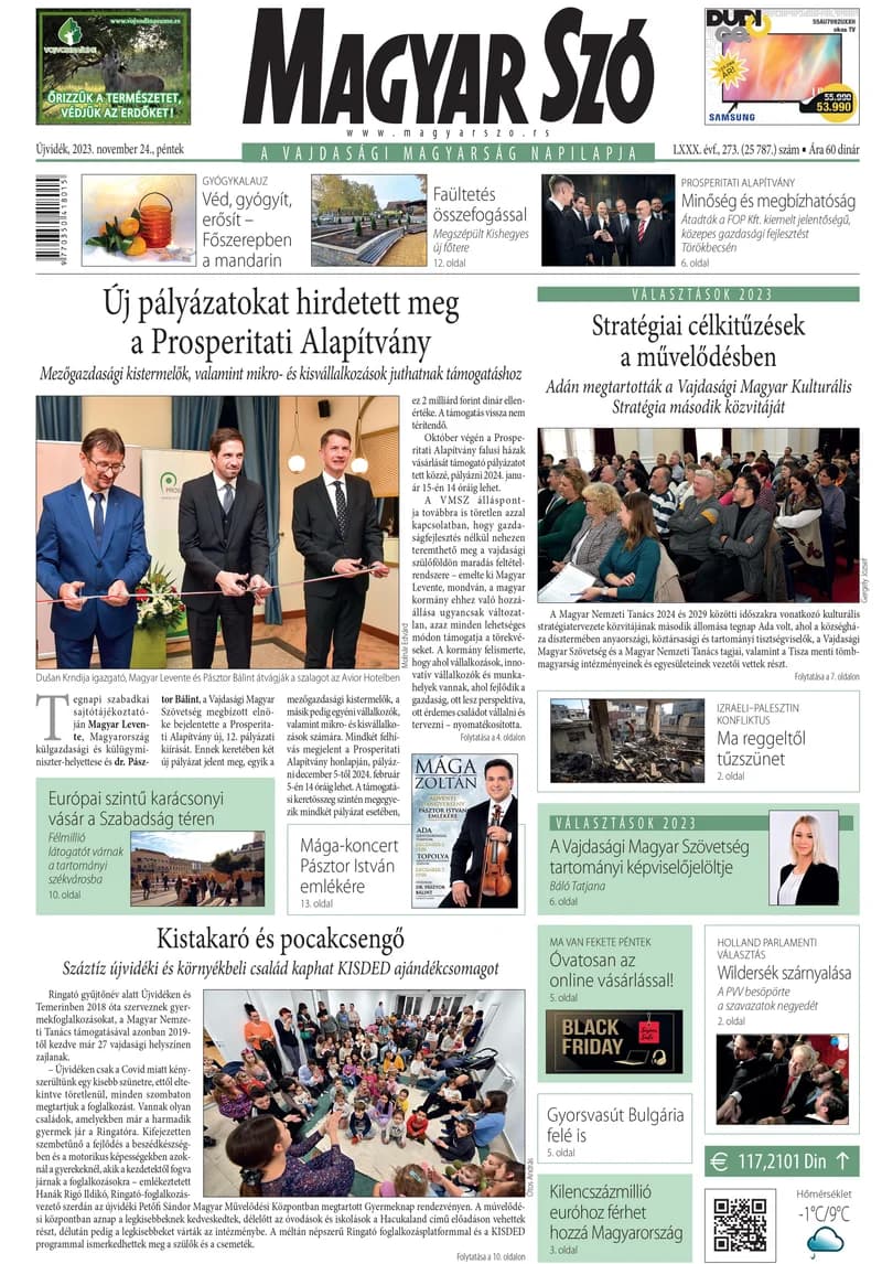 Magyar Szó, 80. évf. 2023. november 24. 273. sz. 1–16. oldal