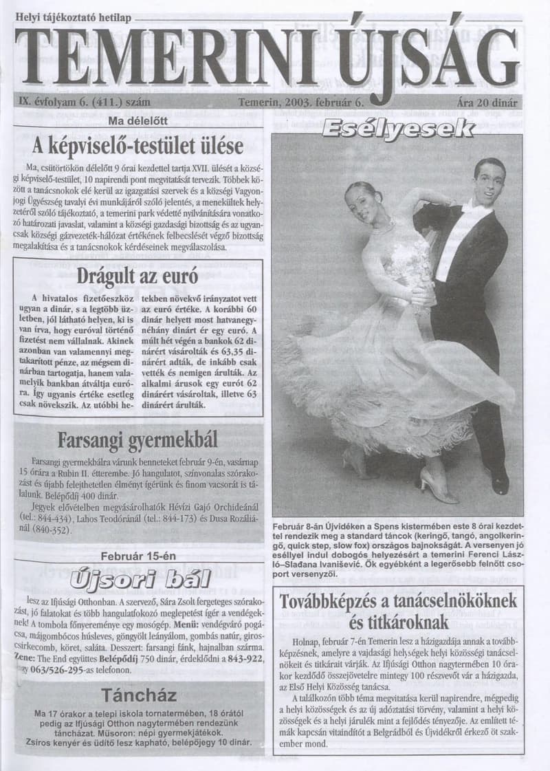Temerini Újság, 9. évf. 2003. február 6. 6. sz.