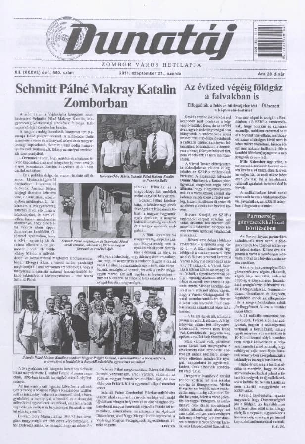 Dunatáj, 13. évf. 2011. szeptember 21. 650. sz.