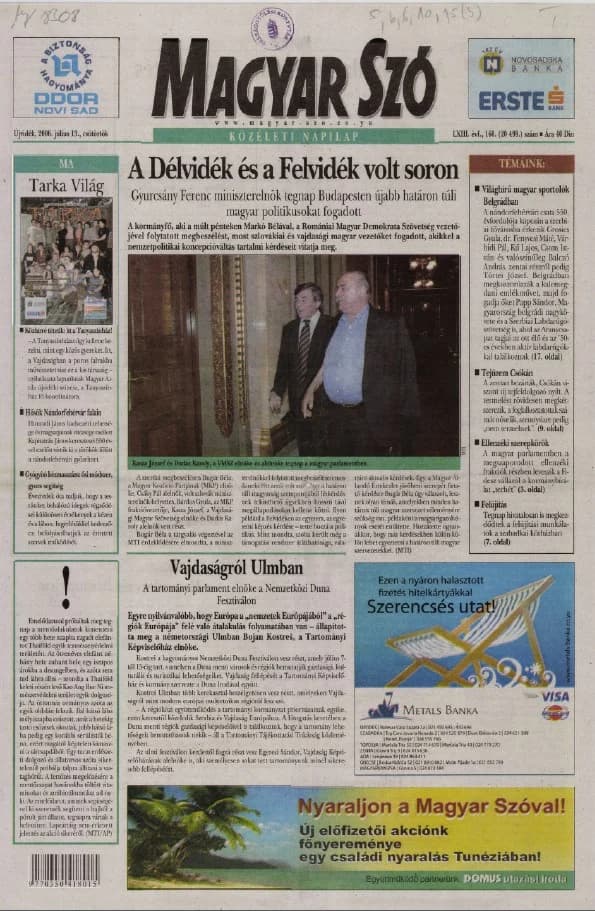 Magyar Szó, 63. évf. 2006. július 13. 160. sz. 1–20. oldal